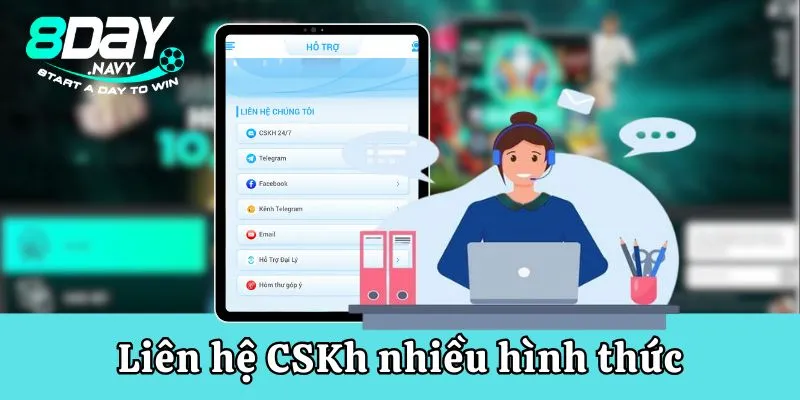 8Day Liên hệ CSKH bằng nhiều hình thức - tốc độ xử lý vấn đề chớp nhoáng