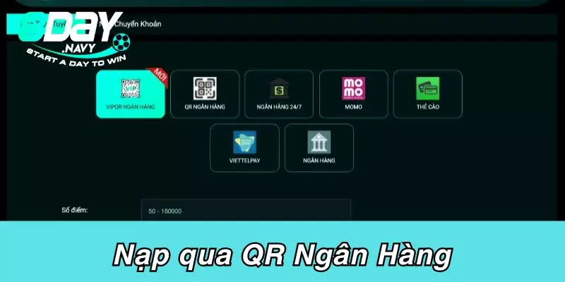 Nạp tiền 8DAY Nạp qua QR Ngân Hàng