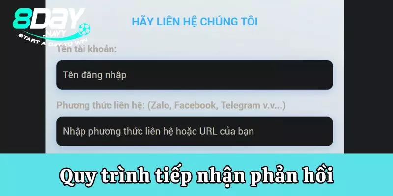 liên hệ 8day Quy trình tiếp nhận phản hồi